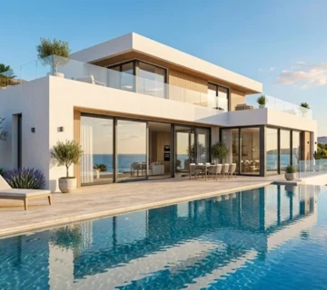 Menuiserie aluminium haut de gamme en Tunisie : baie vitrée coulissante sur mesure pour villa de luxe